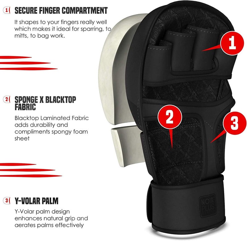 Rdx MMA Hybrid Sparring Gloves, Maya Hide Leather, Open Ventilated Palm, Padded Mitts Martial Arts Kickboxing Muay Thai Training Cage Fighting, Men Adult, Punching Bag and Pads Workout - Image 4